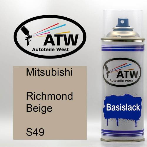 Mitsubishi, Richmond Beige, S49: 400ml Sprühdose, von ATW Autoteile West.
